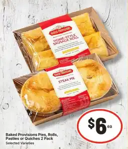 IGA Baked Provisions Pies, Rolls, Pasties or Quiches offer