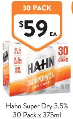 Foodworks Hahn Super Dry 3.5% offer