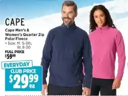 Anaconda Cape Men's & Women's Quarter Zip Polar Fleece offer
