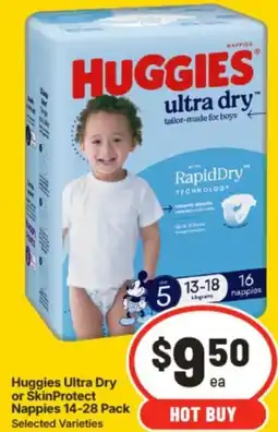IGA Huggies Ultra Dry or SkinProtect Nappies offer