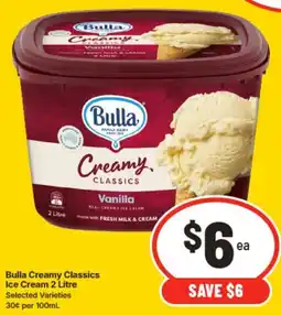 IGA Bulla Creamy Classics Ice Cream offer