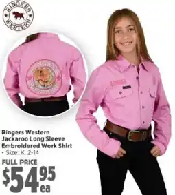 Anaconda Ringers Western Jackaroo Long Sleeve Embroidered Work Shirt offer