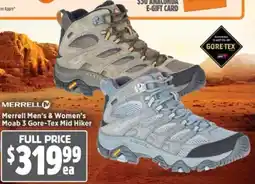 Anaconda Merrell Men's & Women's Moab 3 Gore-Tex Mid Hiker offer