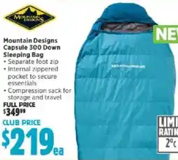 Anaconda Mountain designs capsule 300 down sleeping bag offer
