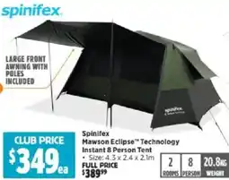 Anaconda Spinifex Mawson Eclipse Technology Instant 8 Person Tent offer
