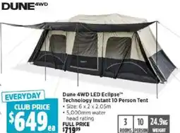Anaconda Dune 4WD LED Eclipse™ Technology Instant 10 Person Tent offer