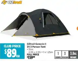 Anaconda OZtrail Genesis II 3V 3 Person Tent offer