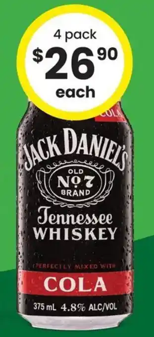 Jack Daniel's 4.8% Premix Range Cans