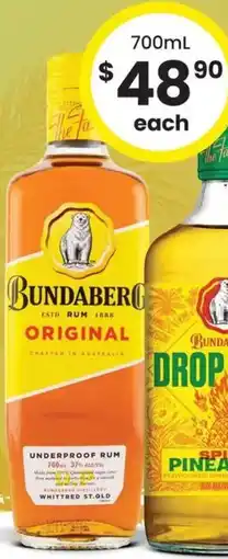 The Bottle O Bundaberg UP Rum offer
