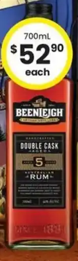 The Bottle O Beenleigh Artisan Distillers Double Cask Rum offer