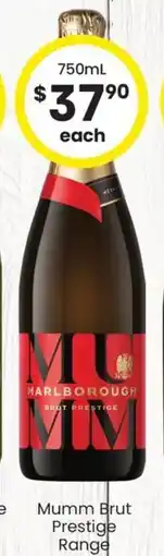 The Bottle O Mumm Brut Prestige Range offer