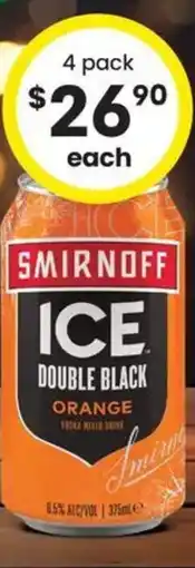 The Bottle O Smirnoff Ice Double Black 6.5% Range Cans offer