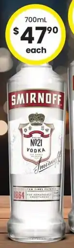 The Bottle O Smirnoff Vodka Red Label offer