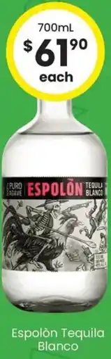 The Bottle O Espolón Tequila Blanco offer
