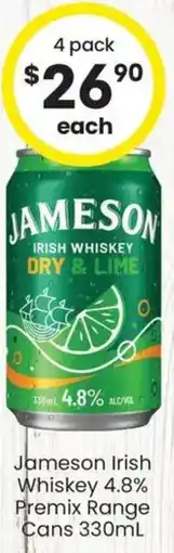 The Bottle O Jameson Irish Whiskey 4.8% Premix Range Cans offer