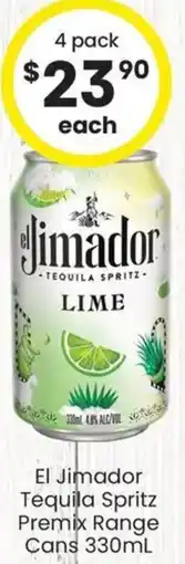 The Bottle O El Jimador Tequila Spritz Premix Range Cans offer