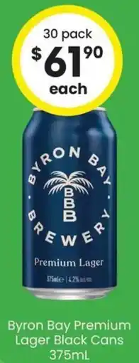 The Bottle O Byron Bay Premium Lager Black Cans offer
