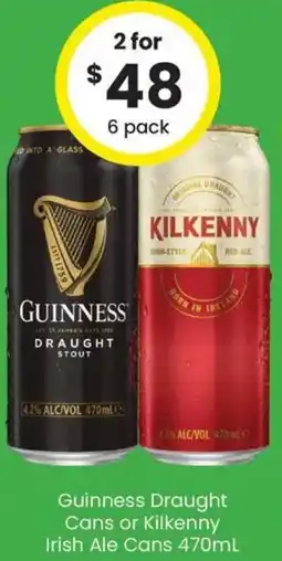 The Bottle O Guinness Draught Cans or Kilkenny Irish Ale Cans offer
