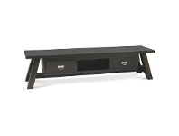 LivingStyles Showa Solid Mahogany Timber 2 Drawer 200cm TV Unit - Chocolate offer
