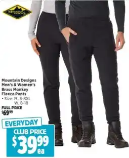 Anaconda Mountain Designs Men's & Women's Brass Monkey Fleece Pants offer