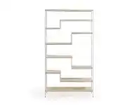 LivingStyles Prescott Steel & Mango Wood Display Shelf, Large, White offer