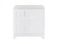 LivingStyles Greek Key 2 Drawer Bedside Table, White offer