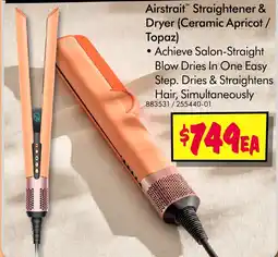 JB Hi-Fi Airstrait Straightener & Dryer (Ceramic Apricot / Topaz) offer