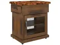 LivingStyles Mulford Solid Pine Timber Butcher Block Kitchen Island with Castors offer