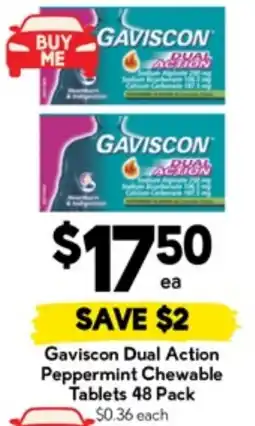 Drakes Gaviscon Dual Action Peppermint Chewable Tablets offer