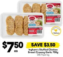 Drakes Ingham's Stuffed Chicken Breast Creamy Garlic offer
