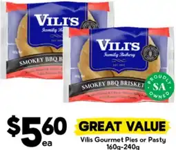 Drakes Vilis Gourmet Pies or Pasty offer