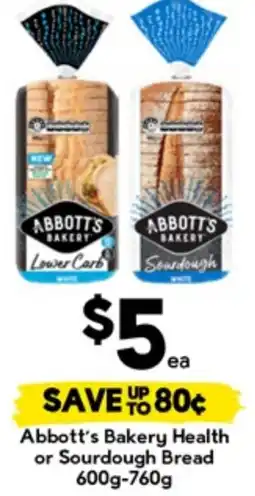 Drakes Abbott's Bakery Health or Sourdough Bread offer