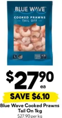 Drakes Blue Wave Cooked Prawns Tail On offer