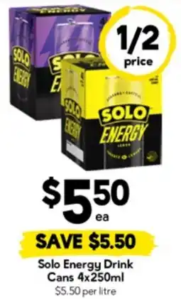 Drakes Solo Energy Drink Cans offer