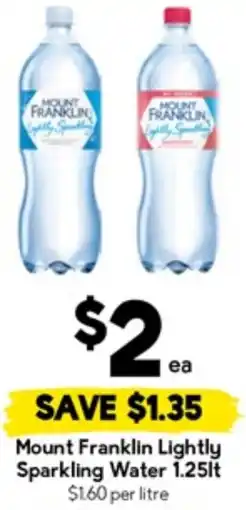 Drakes Mount Franklin Lightly Sparkling Water offer