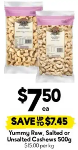 Drakes Yummy Raw, Salted or Unsalted Cashews offer