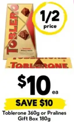 Drakes Toblerone or Pralines Gift Box offer