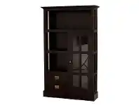 LivingStyles Showa Solid Mahogany Timber 1 Door 2 Drawer Display Cabinet - Chocolate offer