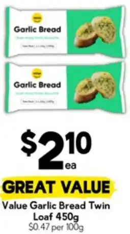 Drakes Value Garlic Bread Twin Loaf offer
