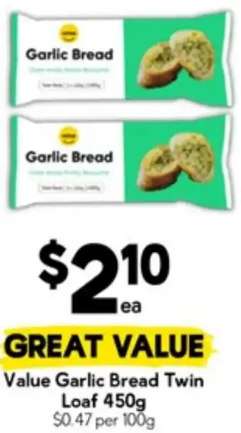 Drakes Value Garlic Bread Twin Loaf offer