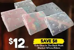 Drakes Kids Glow In The Dark Plush Blanket offer