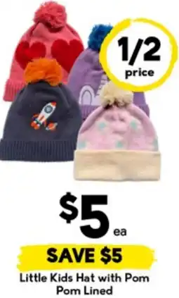 Drakes Little Kids Hat with Pom Pom Lined offer