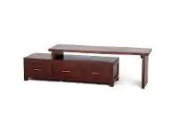 LivingStyles Paris Solid Mahogany Timber 3 Drawer 150cm Extendable TV Unit - Mahogany offer