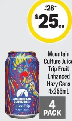 Coles Mountain Culture Juice Trip Fruit Enhanced Hazy Cans offer