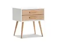 LivingStyles Myst Retro Wooden 2 Drawer Side Table offer