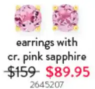 Goldmark earrings with cr. pink sapphire offer