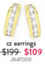 Goldmark cz earrings offer