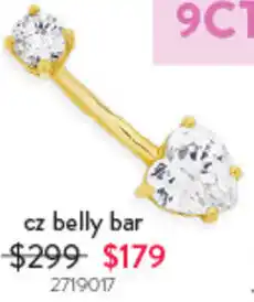 Goldmark cz belly bar offer