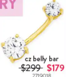 Goldmark cz belly bar offer