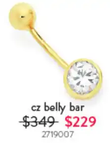 Goldmark cz belly bar offer